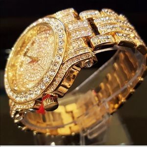 Iced Out Gold Watch Fine Designer Men’s Jewelry